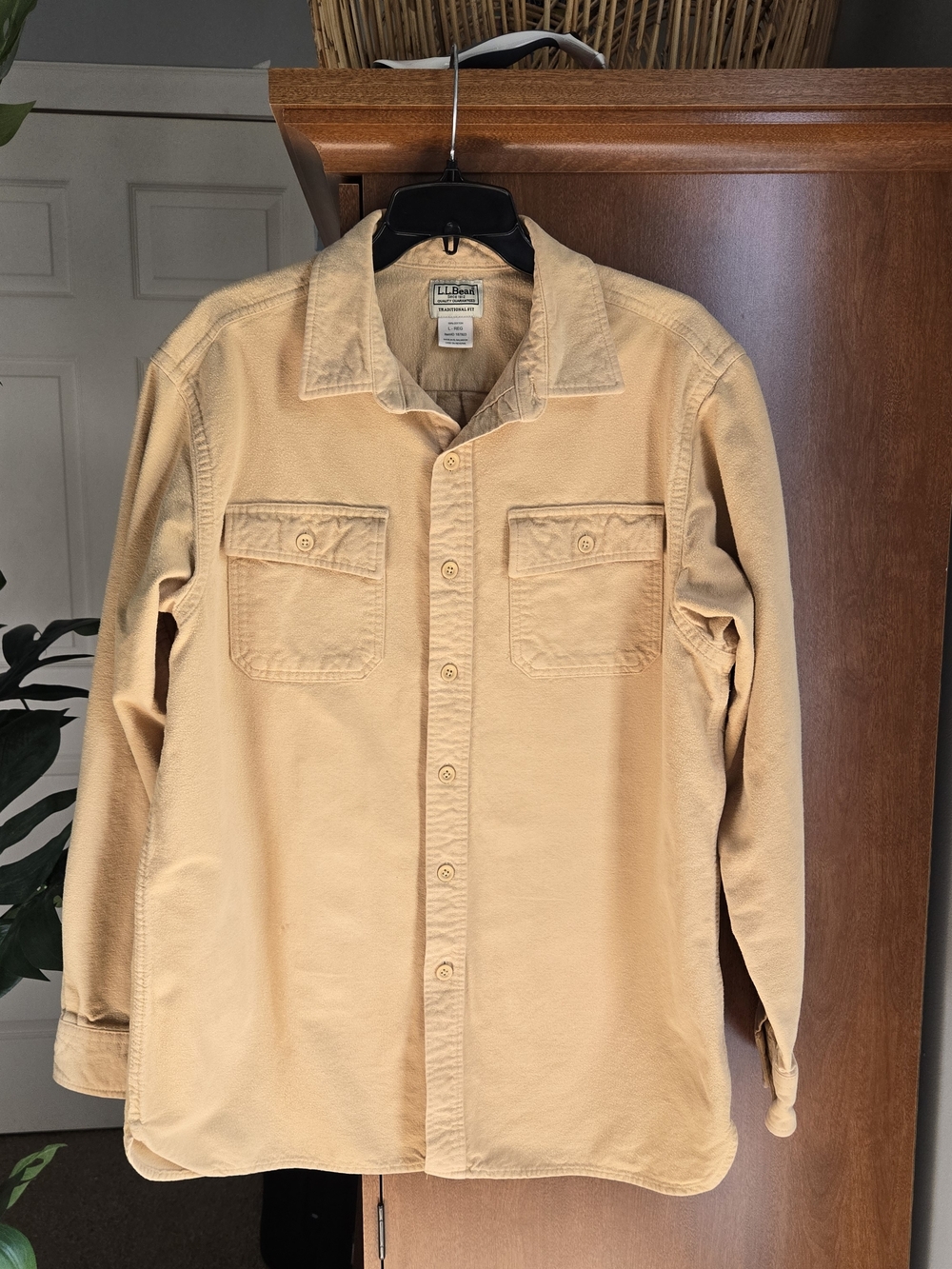 L.L. Bean Button-Front Shirt in Tan
